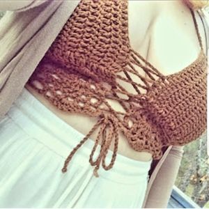 Handmade (by me) Crochet Foxy Lace Halter